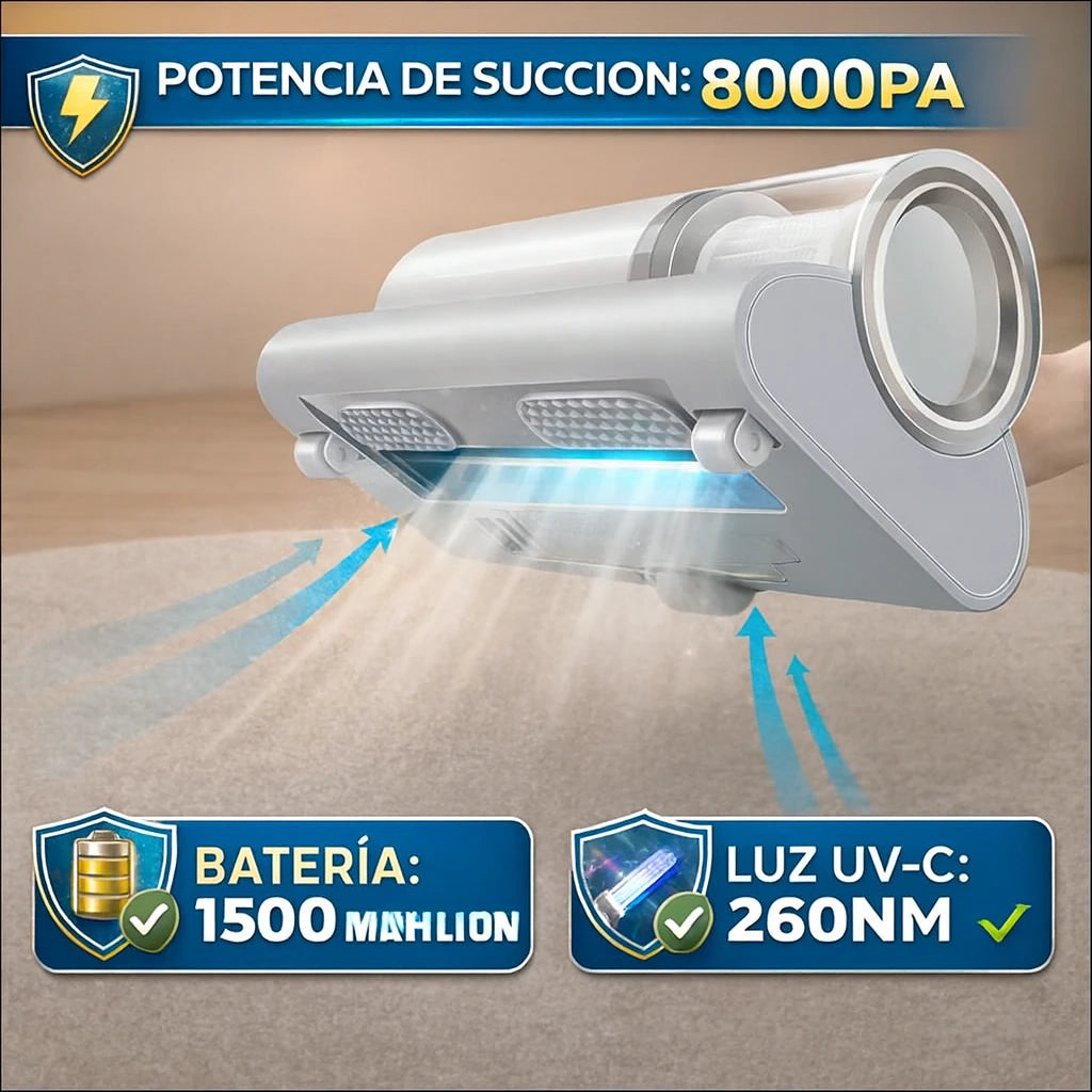 ¡Invierte en Salud! Aspirador 8000Pa. Antiácaros Luz UV-C.
