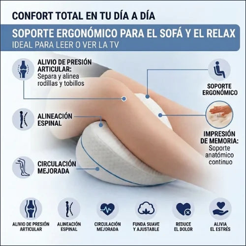 ¡Duerme bien, Vive mejor! Almohada Ergonómica para Piernas y Rodillas.