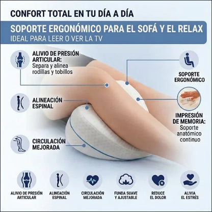 ¡Duerme bien, Vive mejor! Almohada Ergonómica para Piernas y Rodillas.