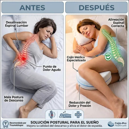 ¡Duerme bien, Vive mejor! Almohada Ergonómica para Piernas y Rodillas.