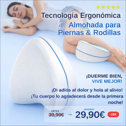 ¡Duerme bien, Vive mejor! Almohada Ergonómica para Piernas y Rodillas.