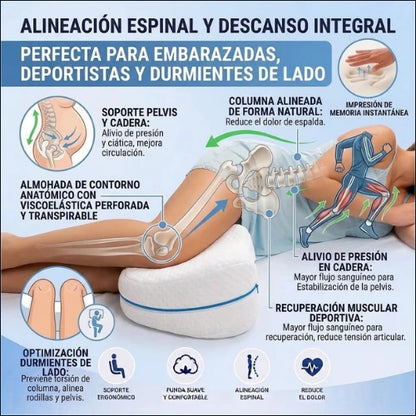 ¡Duerme bien, Vive mejor! Almohada Ergonómica para Piernas y Rodillas.