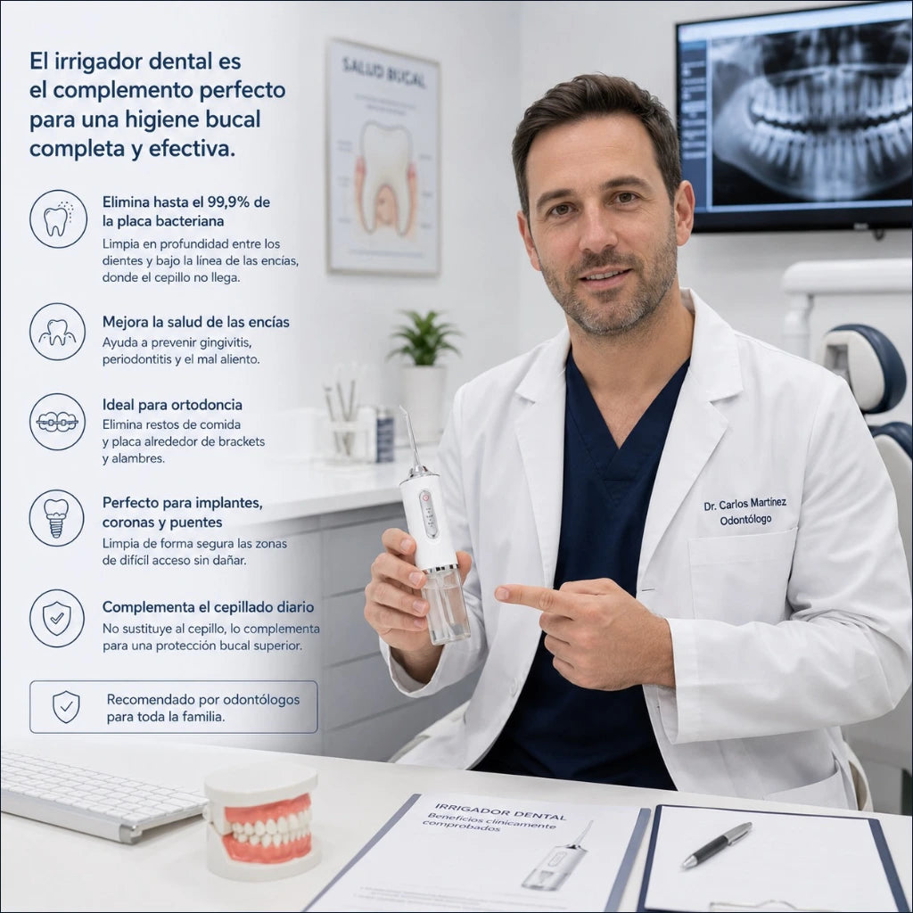 ¡Sonrisa de Cine en 2 Semanas! Irrigador Dental Pro.