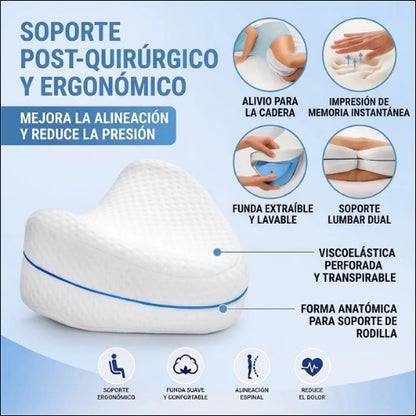 ¡Duerme bien, Vive mejor! Almohada Ergonómica para Piernas y Rodillas.