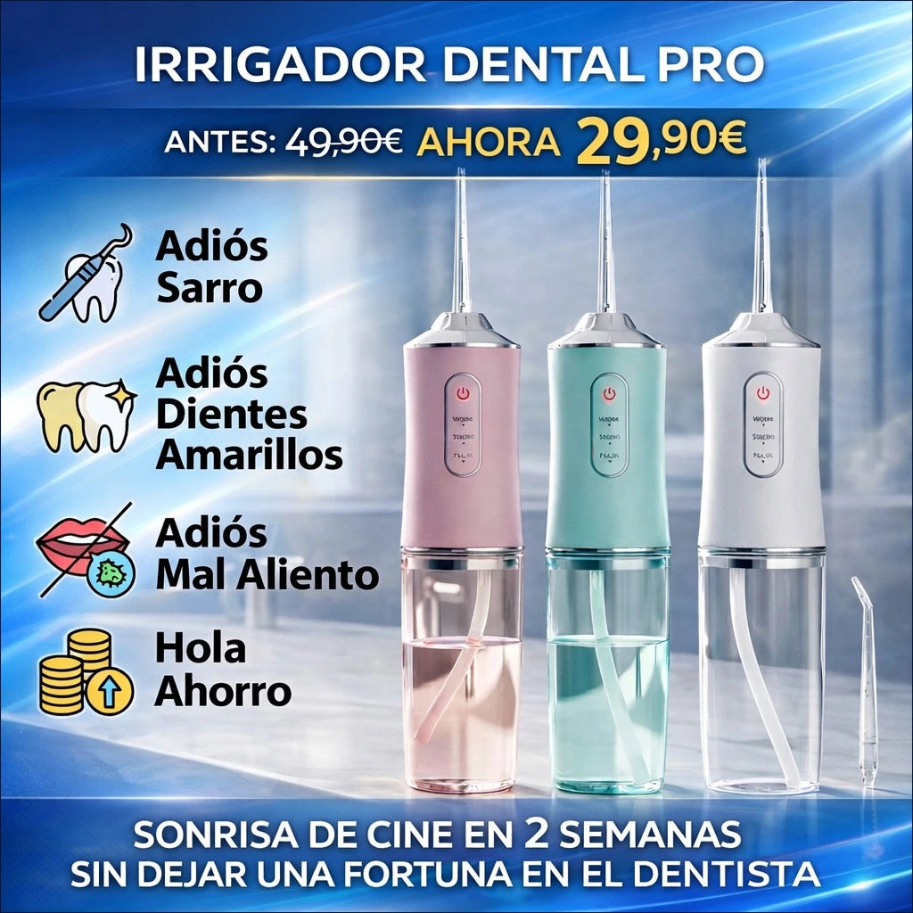 ¡Sonrisa de Cine en 2 Semanas! Irrigador Dental Pro.
