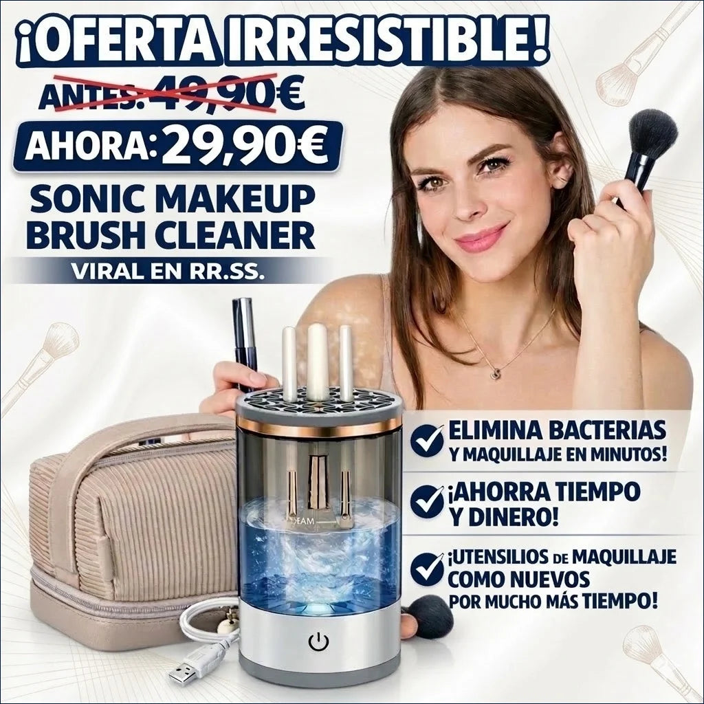 ¡Gana Tiempo, Ahorro e Higiene! Sonic Makeup Brush Cleaner.