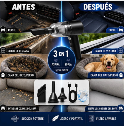 ¡Ahorra Tiempo y Dinero! Aspirador de Mano con Función Soplado.