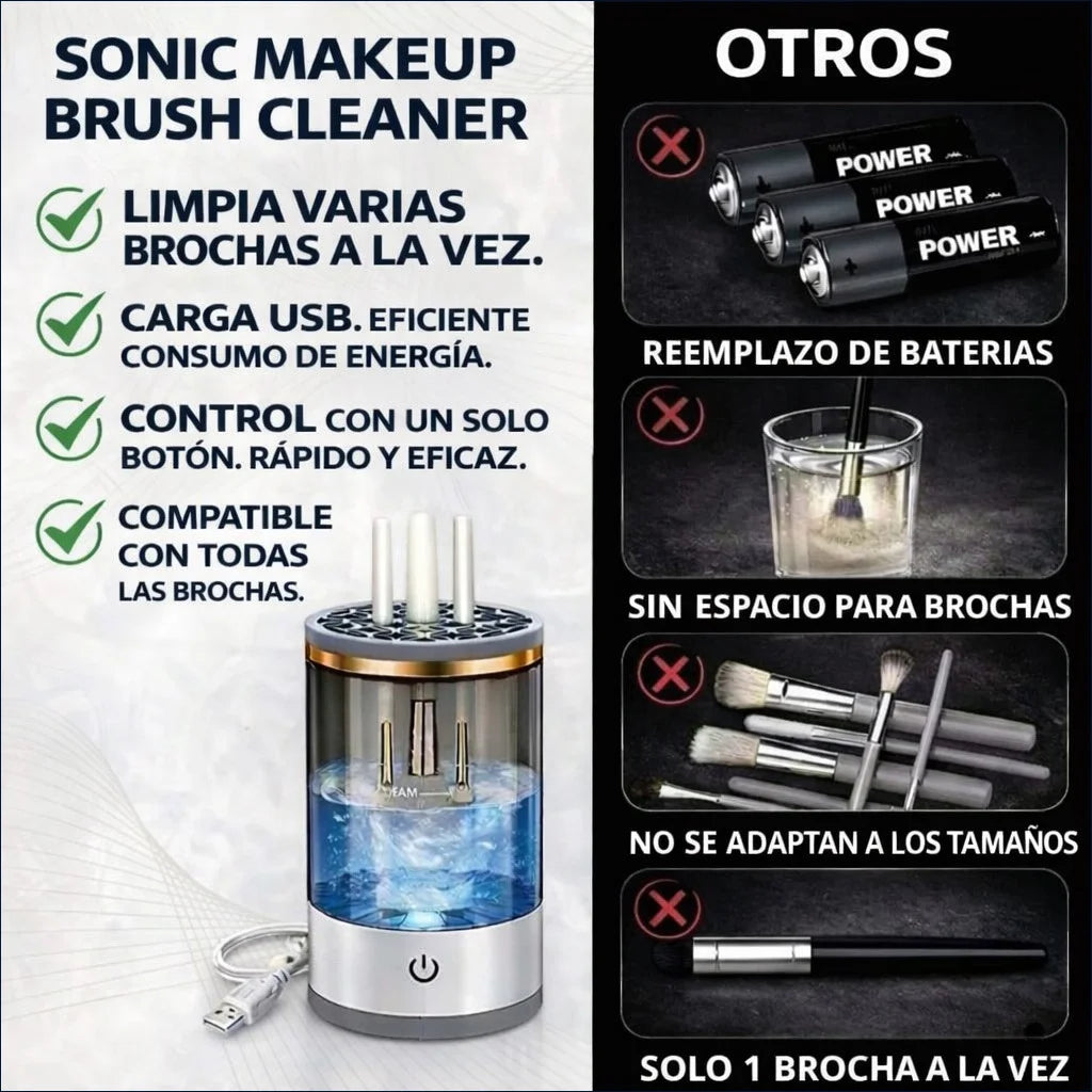 ¡Gana Tiempo, Ahorro e Higiene! Sonic Makeup Brush Cleaner.