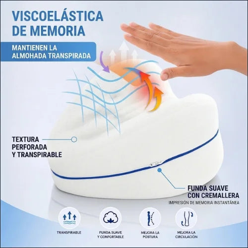 ¡Duerme bien, Vive mejor! Almohada Ergonómica para Piernas y Rodillas.