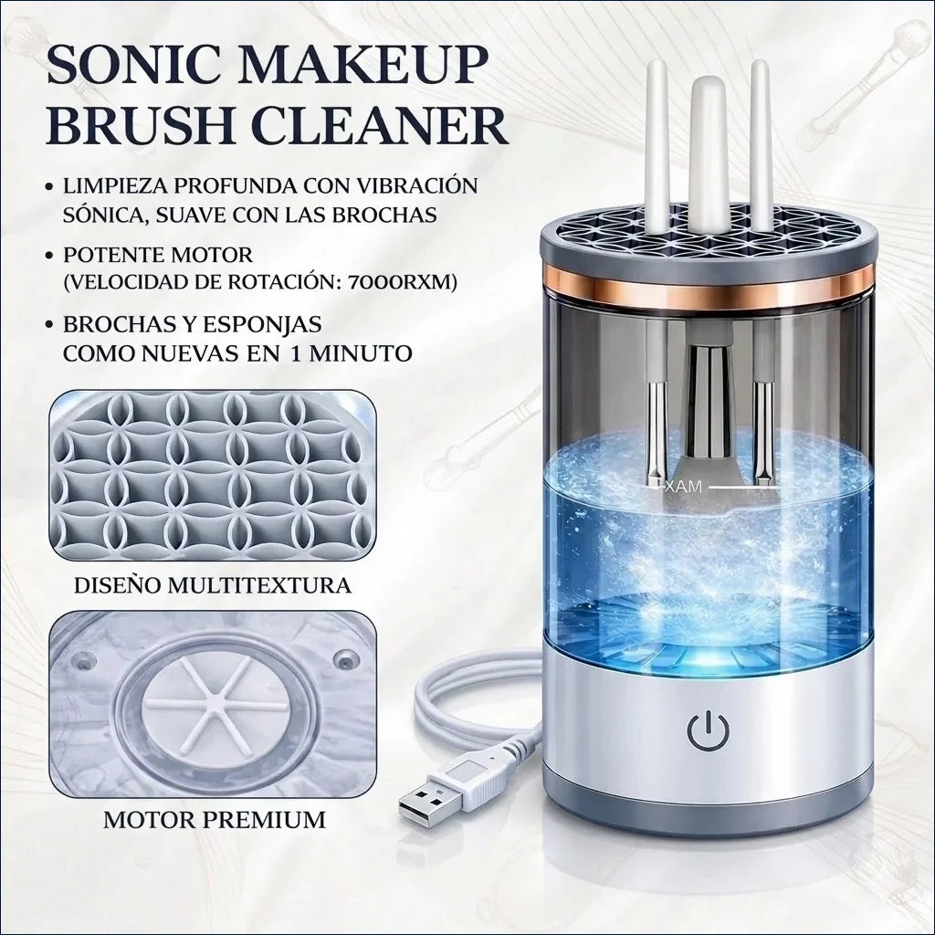 ¡Gana Tiempo, Ahorro e Higiene! Sonic Makeup Brush Cleaner.