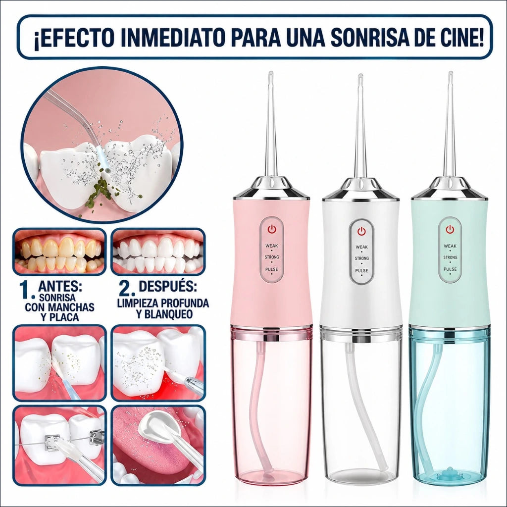 ¡Sonrisa de Cine en 2 Semanas! Irrigador Dental Pro.