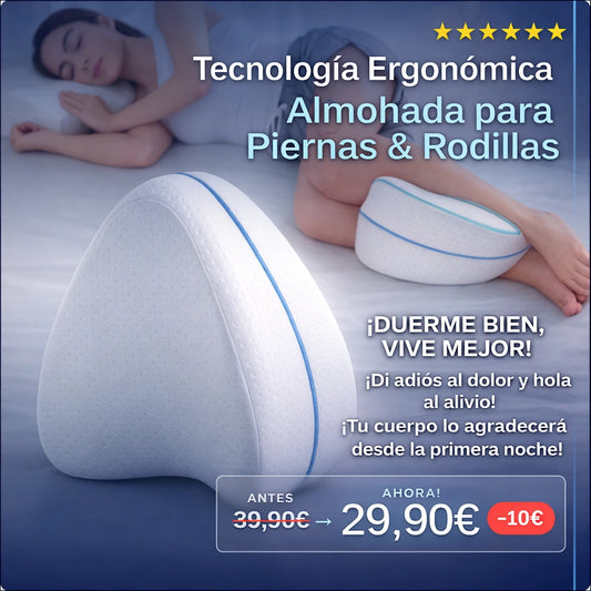 ¡Duerme bien, Vive mejor! Almohada Ergonómica para Piernas y Rodillas.