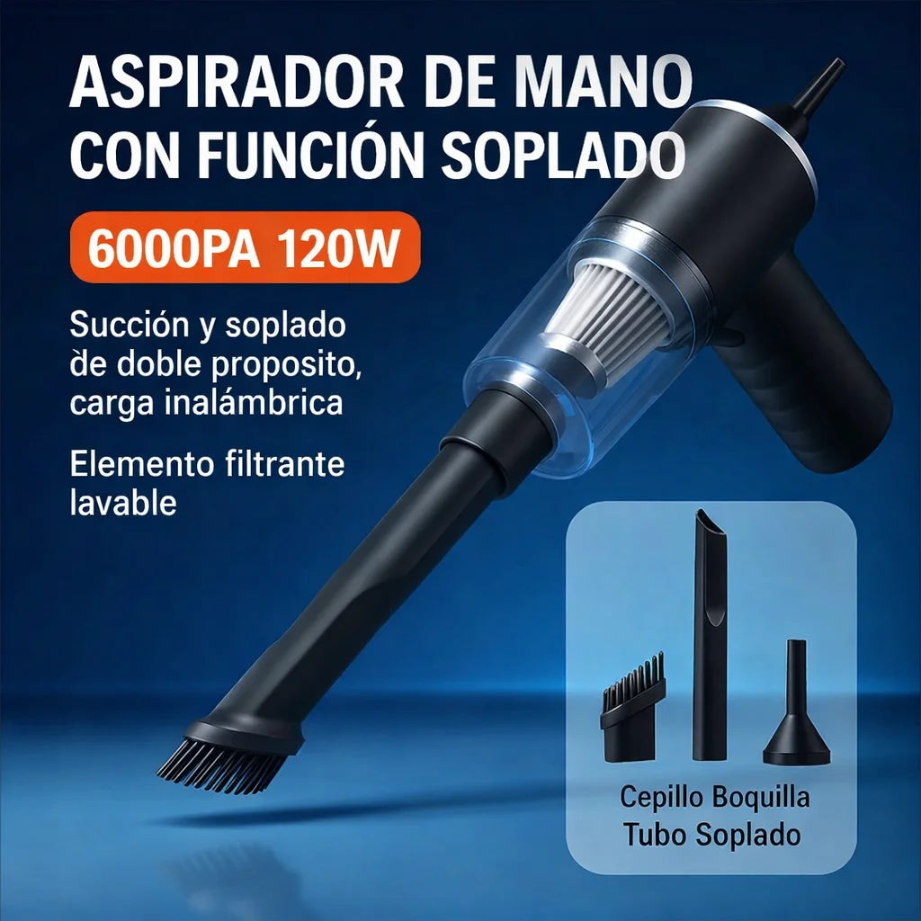 ¡Ahorra Tiempo y Dinero! Aspirador de Mano con Función Soplado.
