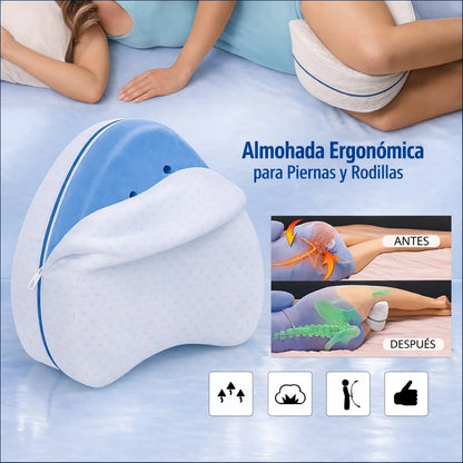 ¡Duerme bien, Vive mejor! Almohada Ergonómica para Piernas y Rodillas.