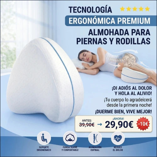 ¡Duerme bien, Vive mejor! Almohada Ergonómica para Piernas y Rodillas.
